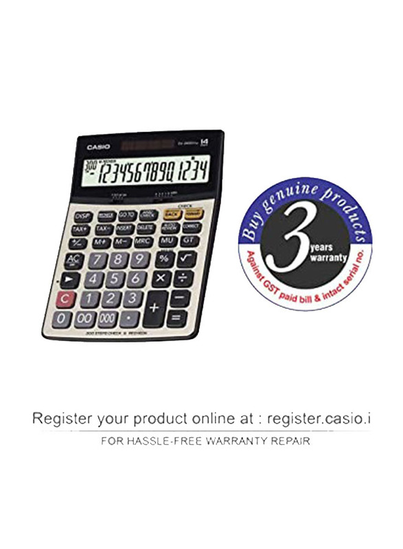 Casio 14-Digit Basic Calculator, DJ-240D Plus, Multicolour