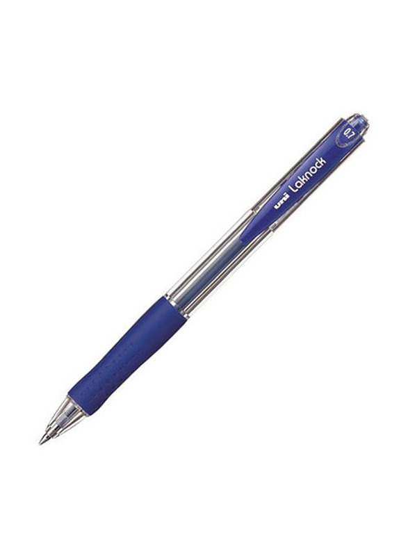 Uniball Laknock Pen, Clear/Blue