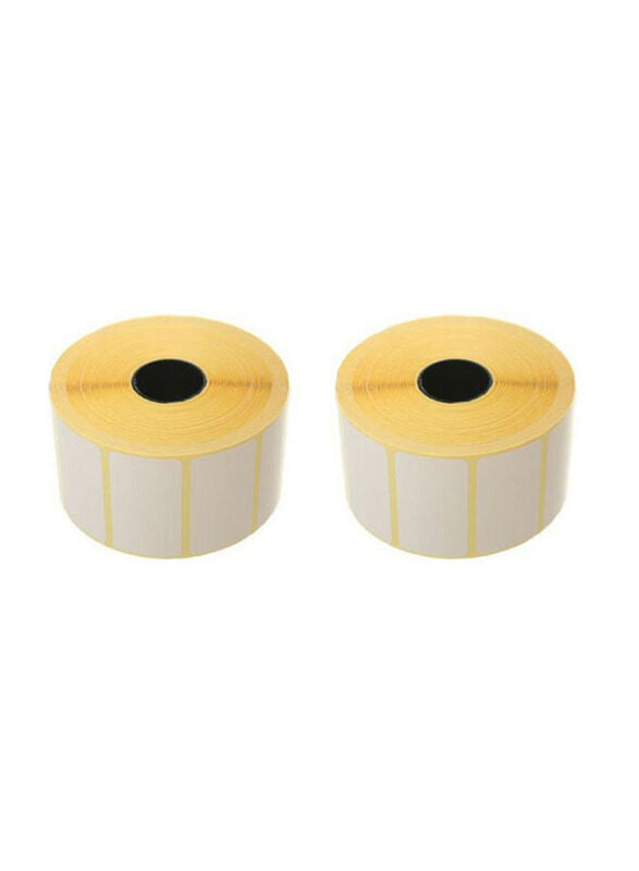 

Generic Thermal Barcode Label Sticker Roll Set, 2 Pieces, White/Yellow