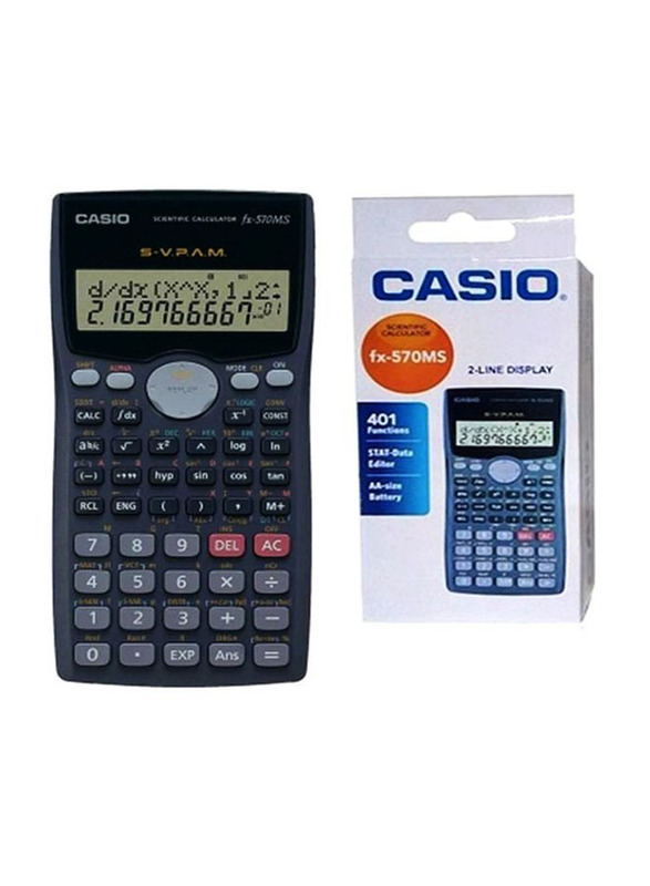 Casio 12-Digit Dot Matrix Display Scientific Calculator, fx-570MS, Grey/Black