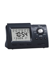 Azan Watch Makkah Azan Sound Prayer And Alarm Clock, Black/Grey