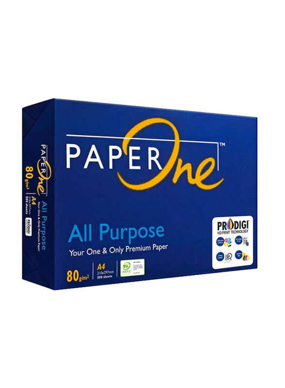 PaperOne All Purpose Premium Copy Paper, 500 Sheets, 80 GSM, A4 Size