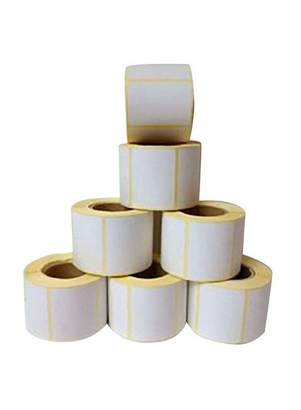 Postech Thermal Transfer Barcode Labels Roll Set, 6 Pieces, White/Yellow