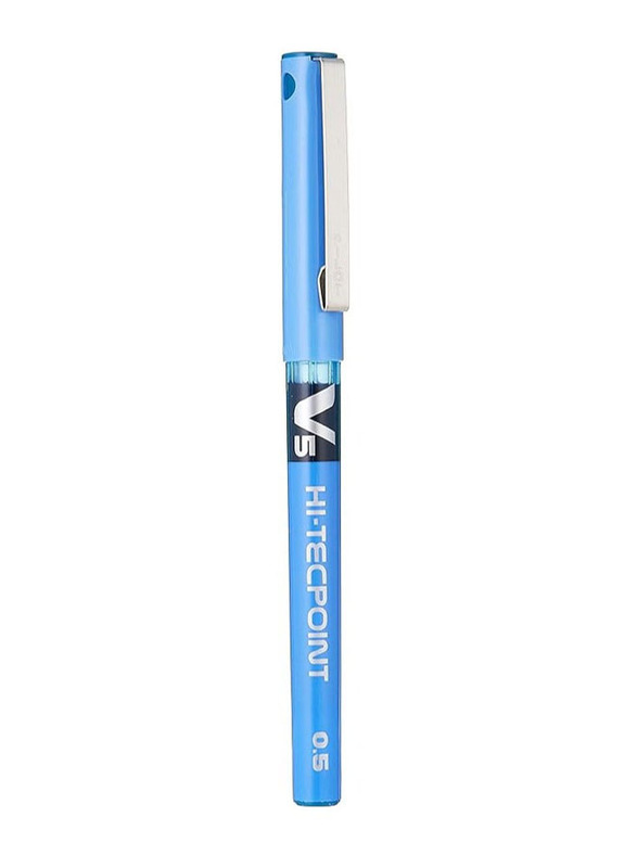 Pilot 4-Piece V5 Hi-Tecpoint Fine Rollerball Pen Set, Light Blue