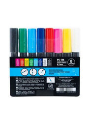 Posca Bullet Shaped Paint Marker Set, 0.9-1.3mm, 8 Pieces, QS-9DDG-D1B9, Multicolour