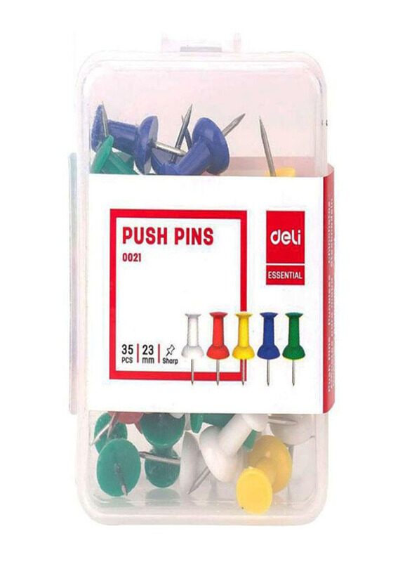 

Deli 35-Piece Push Pin Set, E0021, Multicolour