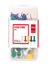 Deli 35-Piece Push Pin Set, E0021, Multicolour