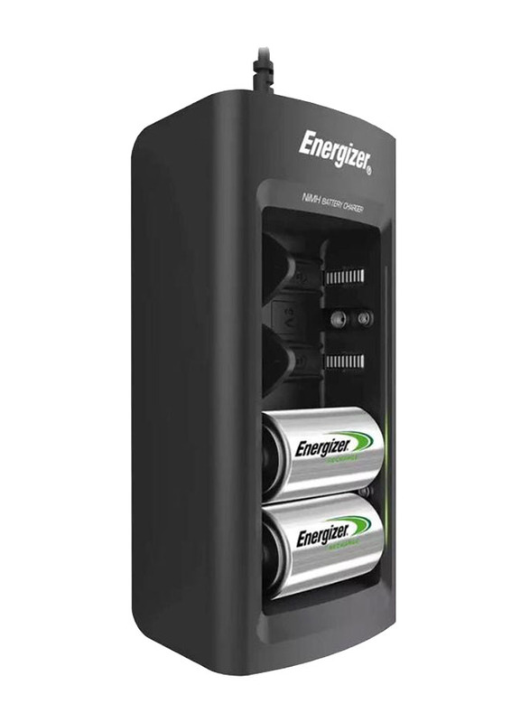 Energizer Accu Universal Battery Charger, Black/Silver