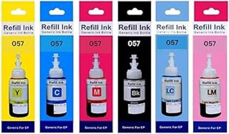 

Canon 057 Ink Bottle Compatible 6-Color Pack Set for EPSON L8050 L18050 Printer