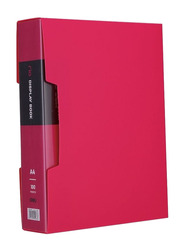 Deli 100-Pocket Display Book File With Case, Red