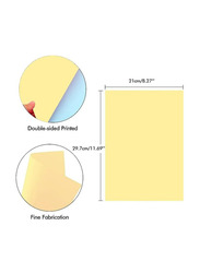 Decorating Drawing Origami DIY Arts and Crafts Colored Paper, 29.7 x 21cm, 100 Sheets, 80 GSM, A4 Size, Yellow