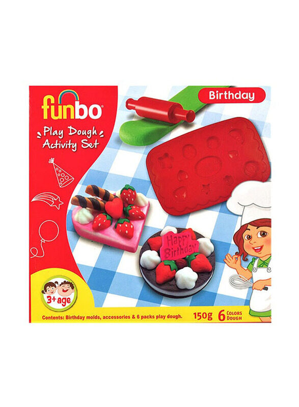 

Funbo Play Dough Birthday Activity Set, 6 Pieces, Multicolour
