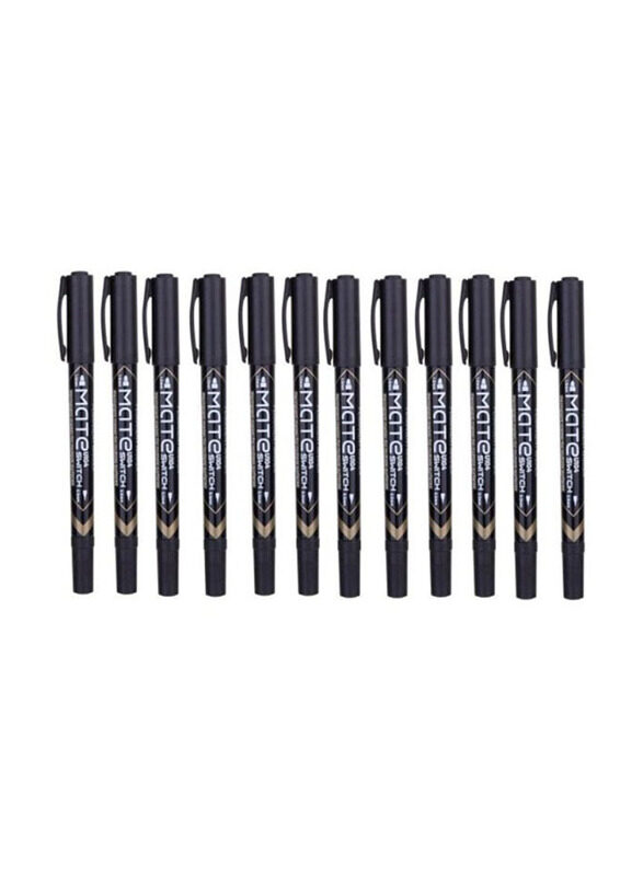 

Deli 12-Piece Permanent Marker Set, Black