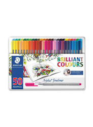Staedtler 50-Piece Triplus Fineliner Pen Set, Multicolour