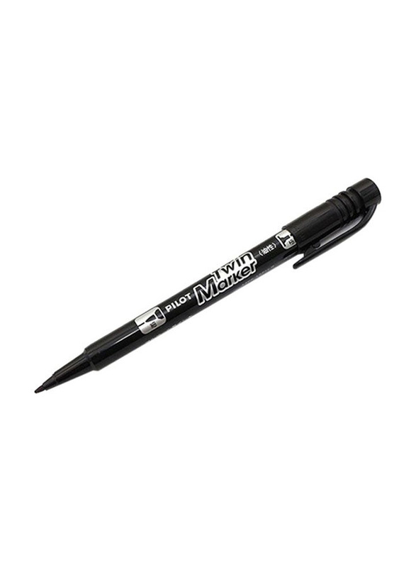 Pilot Fine Tip Twin Marker Pen, Black