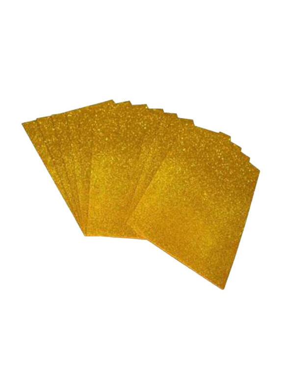 

Generic Glitter Non-Adhesive Eva Foam, 10 Pieces, A4 Size, Gold