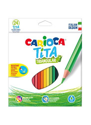 Carioca Tita Triangular Coloured Pencils Set, 24 Pieces, Multicolour