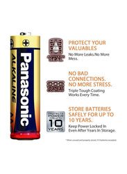 Panasonic LR6 AA Alkaline Power Battery, 10 Pieces, Black/Gold