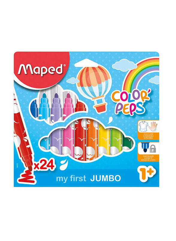 

Maped Jumbo Felt Tip Colour Pen Set, 24 Pieces, Multicolour