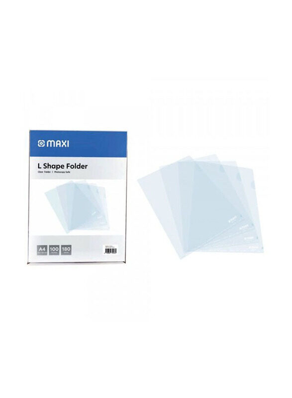 

Maxi 100-Piece L-Shape Folder, MX-LF100, Clear