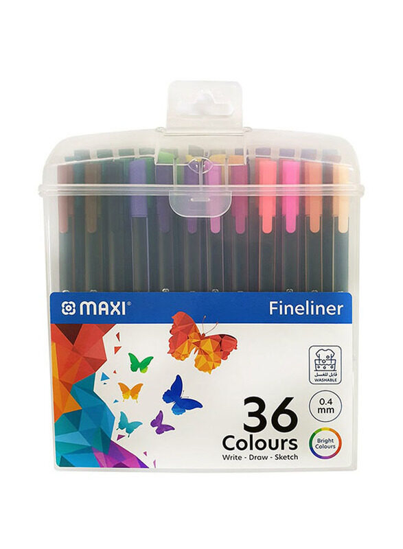 

Maxi Triangular Fine Liner in a Plastic Box, 36 Pieces, Multicolour