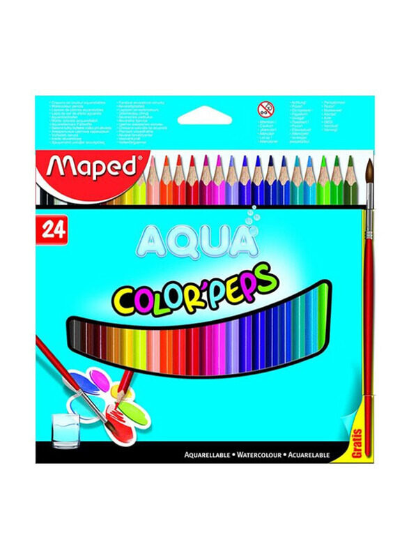 

Maped Helix USA Aqua Color'Peps Pencils Set, 24 Pieces, Multicolour