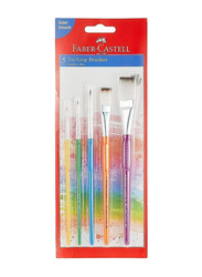 Faber-Castell Synthetic Hair Tri-Grip Paint Brushes Set, 5 Pieces, Multicolour