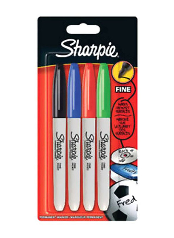 Sharpie 4-Piece Fine Point Permanent Marker Set, Multicolour