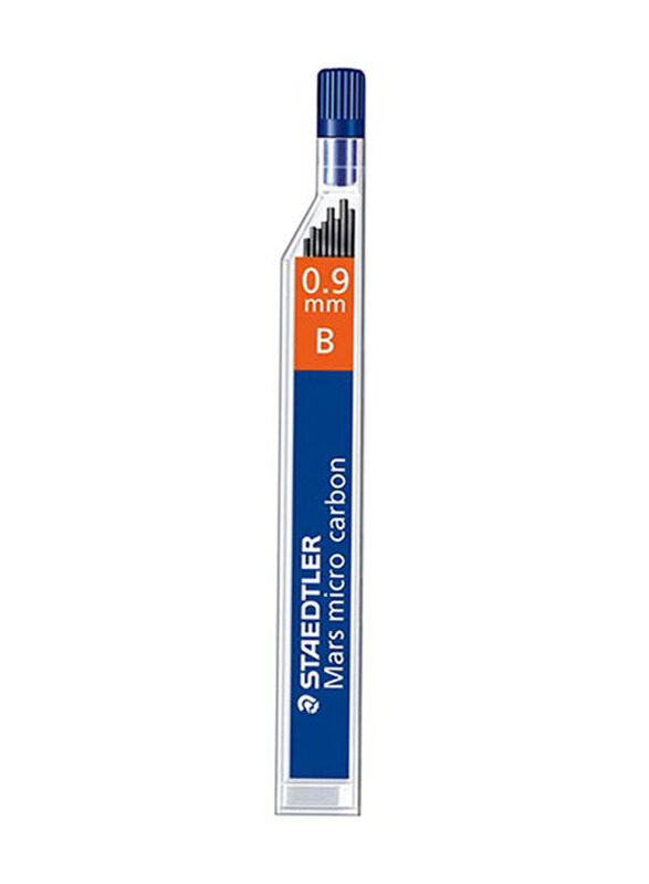 Staedtler 12-Piece 0.9mm Micro Mars Carbon Mechanical Pencil Lead, Grey