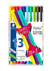 Staedtler 13-Piece Triplus Metal Fineliner Pen Set, Multicolour