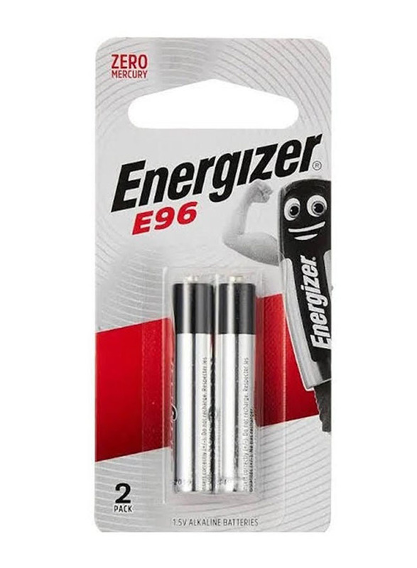 Energizer E96 AAAA Alkaline Battery Set, 2 Pieces, Silver/Black