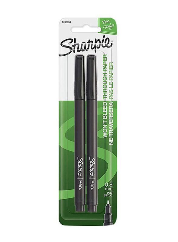 Sharpie 2-Piece Ballpoint Pen Set, 0.8mm, Black