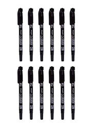 Pilot 12-Piece Twin Marker Set, Black