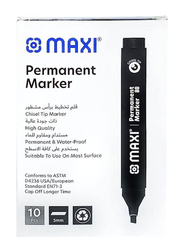 

Maxi 10-Piece Chisel Tip Permanent Marker Set, Blue