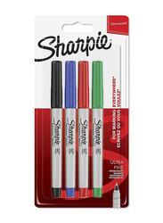 Sharpie 4-Piece Ultra Fine Tip Permanent Markers Set, Multicolour