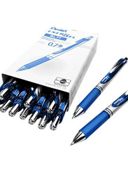 Pentel 12-Piece 0.7mm Tip 54% Recycled Energel XM Retractable Liquid Gel-Ink Pen, BL77, Blue