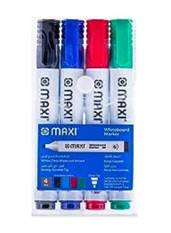 

Maxi 4-Piece Dry Erase Whiteboard Marker, Multicolour