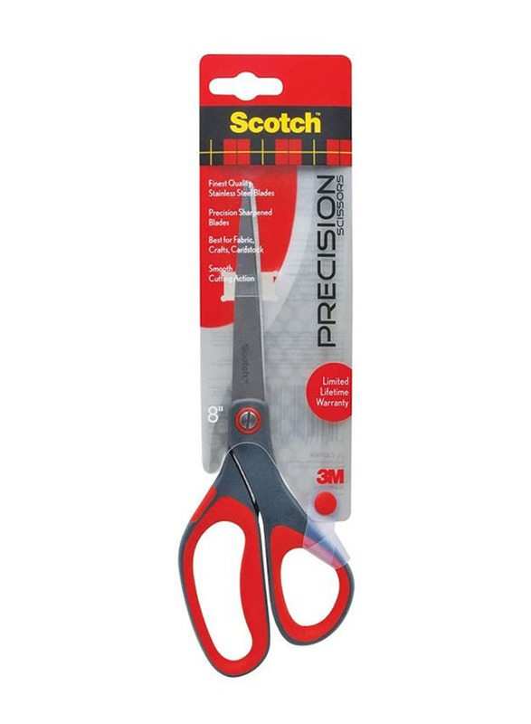 3M Scotch Precision Scissor, Silver/Grey/Red