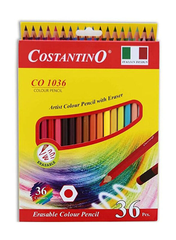 

Costantino Colour Pencil with Eraser, 36 Pieces, Multicolour