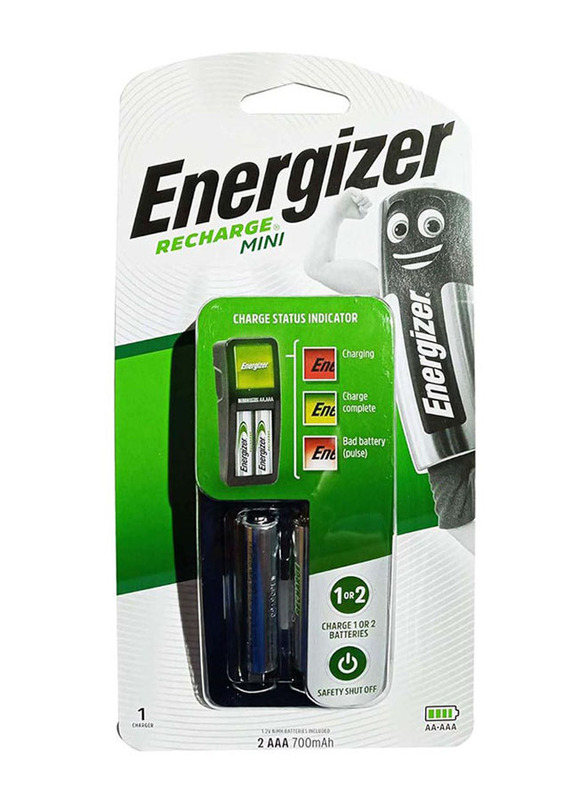 Energizer ACCU Rechargeable Mini Charger with Battery Set, Black