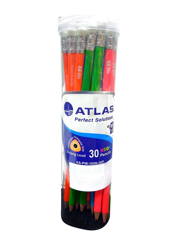 Atlas 30-Piece Neon Pencils, Multicolour