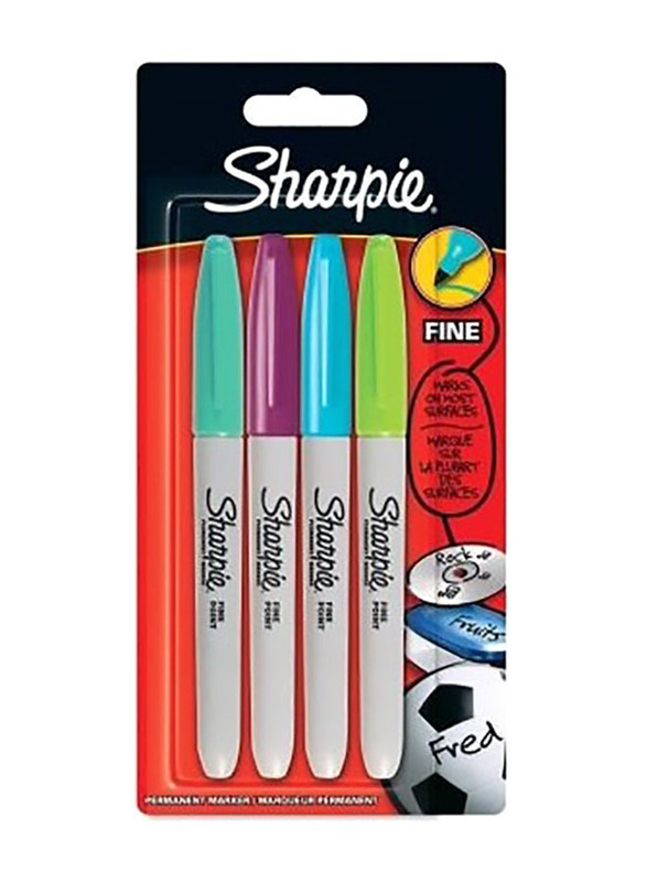 Sharpie 4-Piece Fine Point Permanent Marker Fun Set, Multicolour