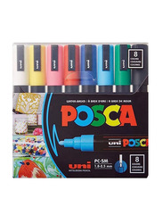 Posca 8-Piece 1.8-2.5 mm Medium Tip Paint Marker Pen, Multicolour