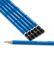 Staedtler 6-Piece Mars Lumograph Drawing Pencil, Grey/Blue