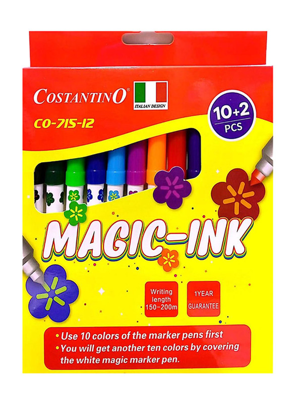 Costantino Magic Ink Pens, 12 Pieces, Multicolour