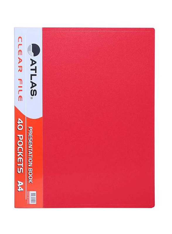Atlas 40 Pockets A4 Size File Presentation Book, Atcl012, Multicolour