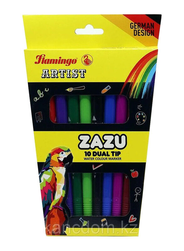 

Flamingo Artist Zazu 10 Dual Tip Water Colour Marker, Multicolour