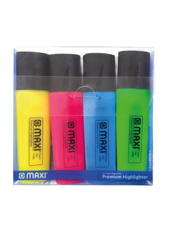 Maxi 4-Piece Highlighter Set, Multicolour