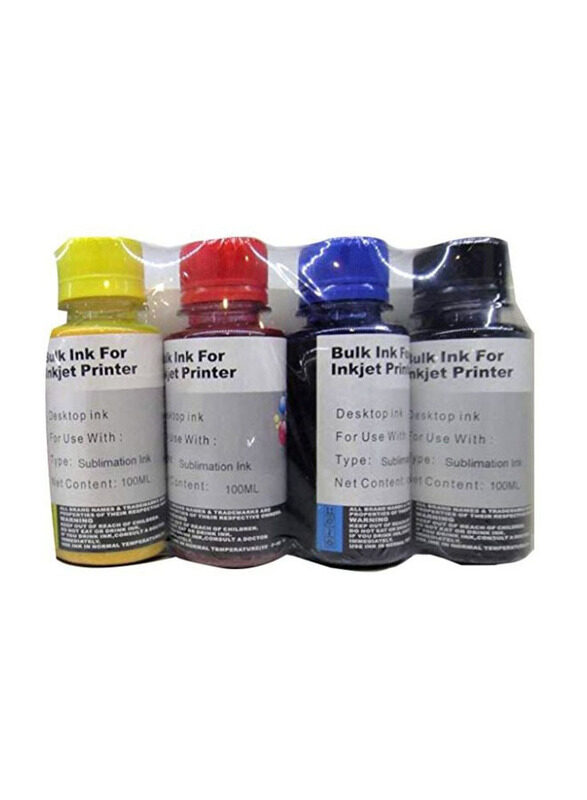 

N/a Black/Blue/Red Sublimation Ink Cartridge Refill Bottle Set, 4 Pieces