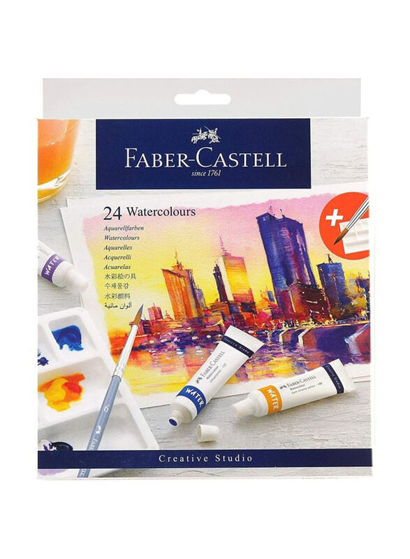 Faber-Castell Artist Water Colour With Brush, 24 Pieces, Multicolour